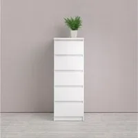 Home affaire Highboard Naia, Hochkommode, 5 Schubladen, Aufbewahrung, grifflose Front, Modern, skandinavisches Design, Schmal, in mehrere Farben