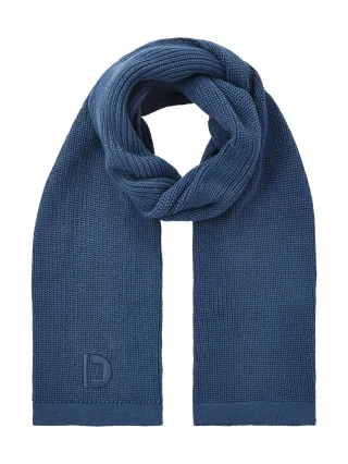 Denim Tom Tailor - Strickschal mit Logo Stickerei dark duck blue - Gr. - OS