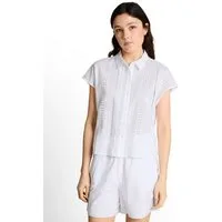TOM TAILOR Denim Hemdbluse Sommerbluse mit Häkel-Details