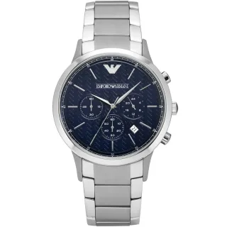 Emporio Armani Renato AR2486 Chronograph Herrenuhr 43 mm mit blauer Zifferblatt