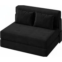 GarveeMore Schlafsofa mit Kissen,ausklappbares Zweisitzer-Sofa,umwandelbarer Schlafplatz, Lounge mit getuftetem für Wohnzimmer,Schlafzimmer,Gästezimmer