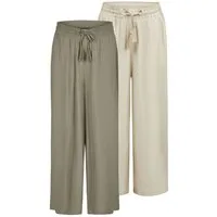 DENIMFY Chinohose Damen Palazzo Hose DFKate 2er Pack Loose Fit (Vorteilspack) Sommerhose mit Taschen
