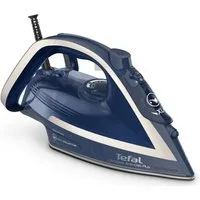 Tefal Dampfbügeleisen Ultragliss Plus, 2800 W, Dampfstoß: 250 g/Min., 50 g/Min. Dampfabgabe, 2800 W, Vertikaldampf, abnehmbarer Kalk-Kollektor, Eco Mode, blau/weiß FV6830