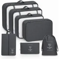 Forrlite Kofferorganizer Kofferorganizer 7-teiliges Set, Packing Cubes, Reise Packtaschen (Kofferorganizer Koffer Organizer Set 7-teiliges, Packing Cubes, Reise Packtaschen)