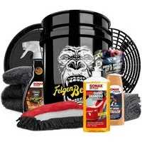 detailmate Auto Wasch Set Sonax Glanz Shampoo 500ml Plus Ultra Felgenbeast Auto-Reinigungsmittel (Plus Ultra Felgenbeast, [- Felgenreiniger - Detailer - Wascheimer - Zubehör)