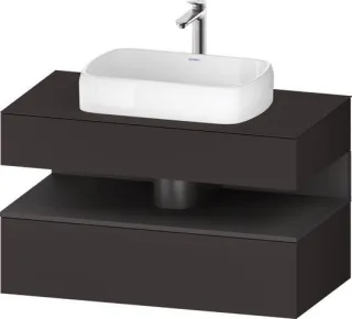 Duravit Qatego Konsolenwaschtischunterbau wandhängend Graphit Supermatt 1000x550x600 mm - QA47310498 QA4731049800000