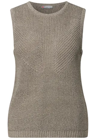 Street One - Schimmerndes Stricktop braun - Gr. - 42