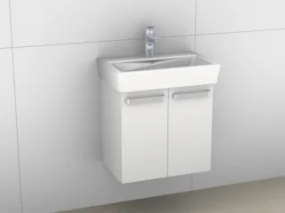 Artiqua 413 Waschtischunterschrank für Renova Compact 226155 Weiß Hochglanz, 413-WU2T-K123-7016-68 413-WU2T-K123-7016-68