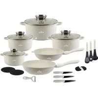 Zilner Topf-Set Stylische beige Töpfe – Modernes Design & Hervorragende Qualität, Keramik, Aluminium, Edelstahl, Aluminiumguss (Die Töpfe sind in einem unvergleichlich schönen Beigeton gehalten!, 21-tlg., Es ist eine perfekte Geschenkidee für jeden A