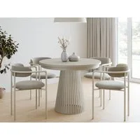 Compleo Esstisch Rund, Säulengestell mit Rillenstruktur DAST (TOPSELLER), Ausziehbar Ø: 100cm