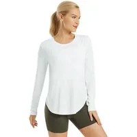 G4Free Langarmshirt Damen Langarmshirt UPF 50+ Atmungsaktiv Trainingsshirt UPF 50+ UV-Schutz,Schnelltrocknend,Atmungsaktiv, Hohe Seitenschlitze