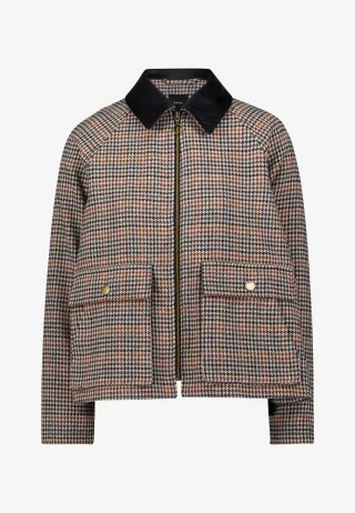 zero - Jacke kariert mit Klappentaschen beigebrown - Gr. - 38