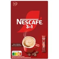 NESCAFE Kaffee, Nescafe 3in1 Typ Sticks Instantkaffee 10 Sticks á 15,5 g Packung 155g