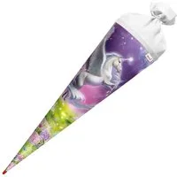 Roth Schultüte Magic Pegasus, 70 cm, rund, mit weißem Filzverschluss, Rot(h) Spitze
