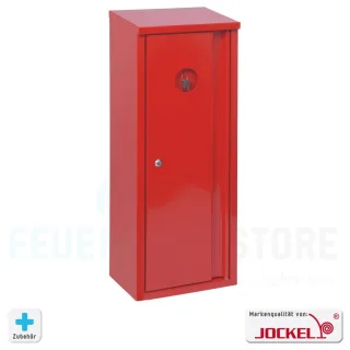 Jockel Aufputzschutzschrank für Feuerlöscher 6 kg/l mit Drehgriff mit Schrägdach (für Außen und Innen geeignet) Klappgriff