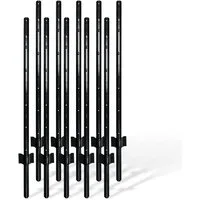 relaxdays Zaunpfosten für Drahtzaun im 10er Set, schwarz, 90 cm