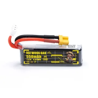 RATE DAI WONG GAU 7.4V 550mAh 2S 150C LiPo Battery XT30 Plug for W20 2Inch FPV Racing Drones