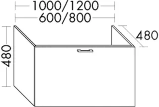 Burgbad WT-Unterschrank Sys30 PG1 Aqua 480x600x480 Eiche Dekor Urban, WUYH060F6318 WUYH060F6318