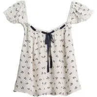 Bhoem Druckbluse BHOEM Romantische Top mit Blumenmuster, weiß (1-tlg)