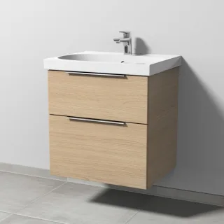 Sanipa 3way Waschtischunterbau zu Geberit Acanto Waschtisch mit 2 Auszügen, Eiche-Nordic UM41548