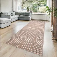 OTTO home Läufer Lyssandra, rechteckig, Höhe: 8 mm, 3D-Effekt, softer Kurzflor, pflegeleicht, leichter Glanz, Scandi-Look