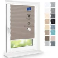 DomDeco Plissee Premium Plissee ohne Bohren, Sichtschutz, lichtdurchlässig, blickdicht, Klemmfix, Klemmfix, UV-beständig, modernes Design, stufenlos