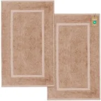 Lavea Badematte 2er Set Badeteppiche Elena Frottee 50x80 cm Badvorleger, 100% Baumwolle, 500 g/m² Frottier, weich & saugstark, pflegeleicht