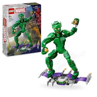 Lego Marvel Green Goblin Baufigur - Bewegliches Superschurken Spielzeug für Kinder ab 8 Jahren - Jungen und Mädchen - Spider-Man Universum Set mit Gleiter und Kürbisbomben - Kinder Geschenk - 76284