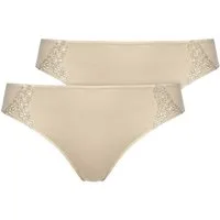 Viania Bikinislip 2er Pack Slip Carola (Packung, 2-St) sehr flache Beinabschlüsse, leicht glänzendes Material aus Microfaser