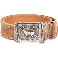 Goldschmidt Trachten Ledergürtel Trachtengürtel Hirsch Gürtelschnalle 40mm
