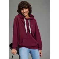 DELMAO Kapuzensweatshirt Weiche Baumwollmischung mit Kängurutasche und bedruckter Kordel