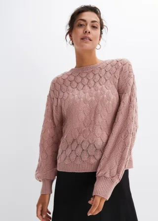 bonprix Ajourpullover "Ajour-Pullover" aus Polyacryl, lässige Passform