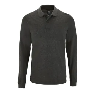 SOLS Mens Perfect Langarm-Pique-Poloshirt (Charcoal Marl)