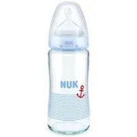 NUK Babyflasche NUK First Choice Babyflasche, Glasflasche 240ml blau