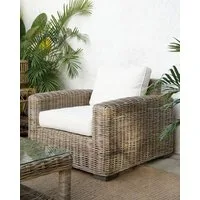 More2Home Loungesessel Rattan-Sessel, SPLIT, 90 cm grau
