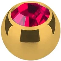 Taffstyle Piercing-Set Piercing Ersatz Schraubkugel Gold mit Kristall, Verschlusskugel Piercing Ersatzteil Edelstahl Gold mit Strass