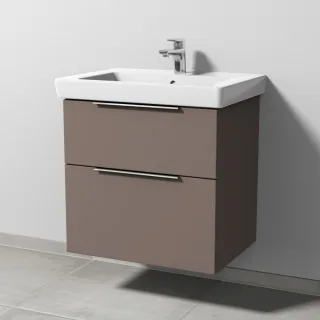 Sanipa 3way Waschtischunterbau zu Villeroy & Boch Subway 2.0 Waschtisch mit 2 Auszügen, Taupe-Matt UP6131T