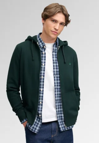 Superdry - Essential SD Co Logo Zip-Hoodie Heritage Dunkelgrün - Gr. - S