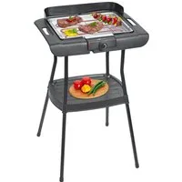 CLATRONIC Kontaktgrill BQS 3842, Elektrischer Tischgrill mit 2000 W Leistung, regelbar, Gitterfläche