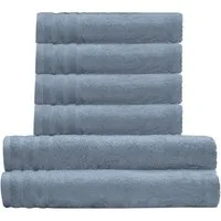 Kleine Wolke Handtuch Set Royal, 6 Stück (4 Handtücher 50/100 cm + 2 Duschtücher 70/140 cm), Frottier (Set, 6-St), Uni Farben, mit Bordüre, weich, in verschiedenen Sets erhältlich