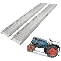 TRUTZHOLM Auffahrrampe Schwerlastrampe 200cm Traglast 2t Alu grau Verlade Rampe Verladerampen (2-St., 2er Set)
