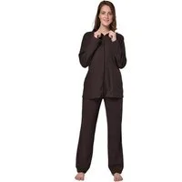 RAIKOU Hausanzug Eleganter einfarbiger Damen Hausanzug / samtig-weiche Freizeitanzug mit Reißverschluss