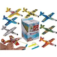 LK Trend & Style Spielzeug-Flugzeug Flugzeug mit Gummiband-Startvorrichtung, (2 Stück zum Set Preis, 2-tlg)
