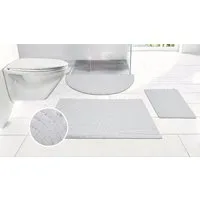 OTTO home Badematte Regona Scandi, Badvorleger, Badezimmer Teppich, Duschvorleger, Höhe 10 mm, rutschhemmend beschichtet, strapazierfähig, Polyester, rechteckig, Badteppich, Uni Farben, Hoch-Tief-Effekt, modernes Muster, Zen