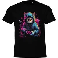 Youth Designz T-Shirt "Gaming Katze" T-Shirt unisex für echte kleine Gamer unisex mit trendigem Motiv