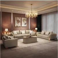 Xlmoebel Polstergarnitur Ledersofa mit gemütlicher Polsterung und elegantem Design, (Polstergarnitur, 3-tlg., Sofagarnitur 3+2+1 Sitzer), Hergestellt in Europa