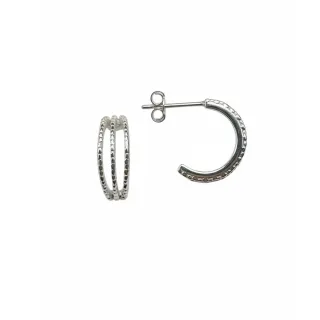 Damen Triple Hoop Ohrringe aus 925 Sterling Silber BIPE077