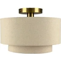 relaxdays Deckenleuchte Deckenlampe Leinen, ohne Leuchtmittel