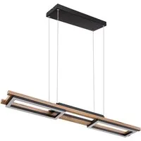 GLOBO LIGHTING LED-Hängeleuchte, LED-Leuchtmittel fest verbaut, Warmweiß, Esstischlampe Holzleuchte Hängelampe LED 3 Stufen Wohnzimmerlampe