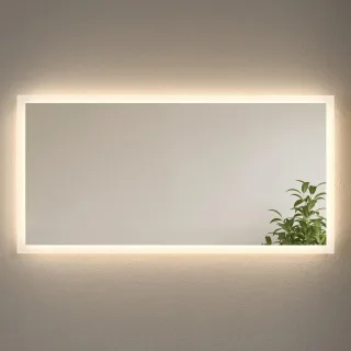 Emke Badspiegel, Weiß, Glas, Rechteckig, 60x3.5x120 cm, Badezimmer, Badezimmerspiegel, Badspiegel